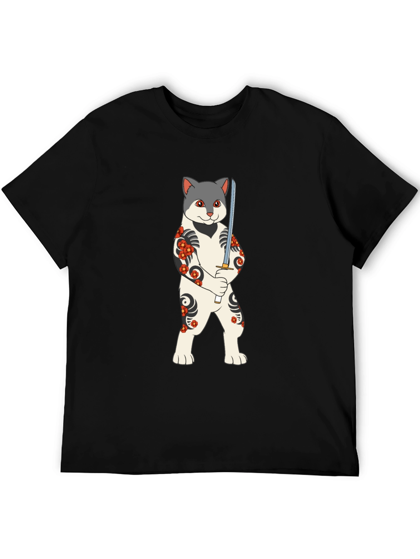 Samurai Cat T-Shirt - Unique Graphic Tee