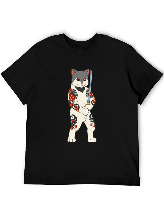 Samurai Cat T-Shirt - Unique Graphic Tee