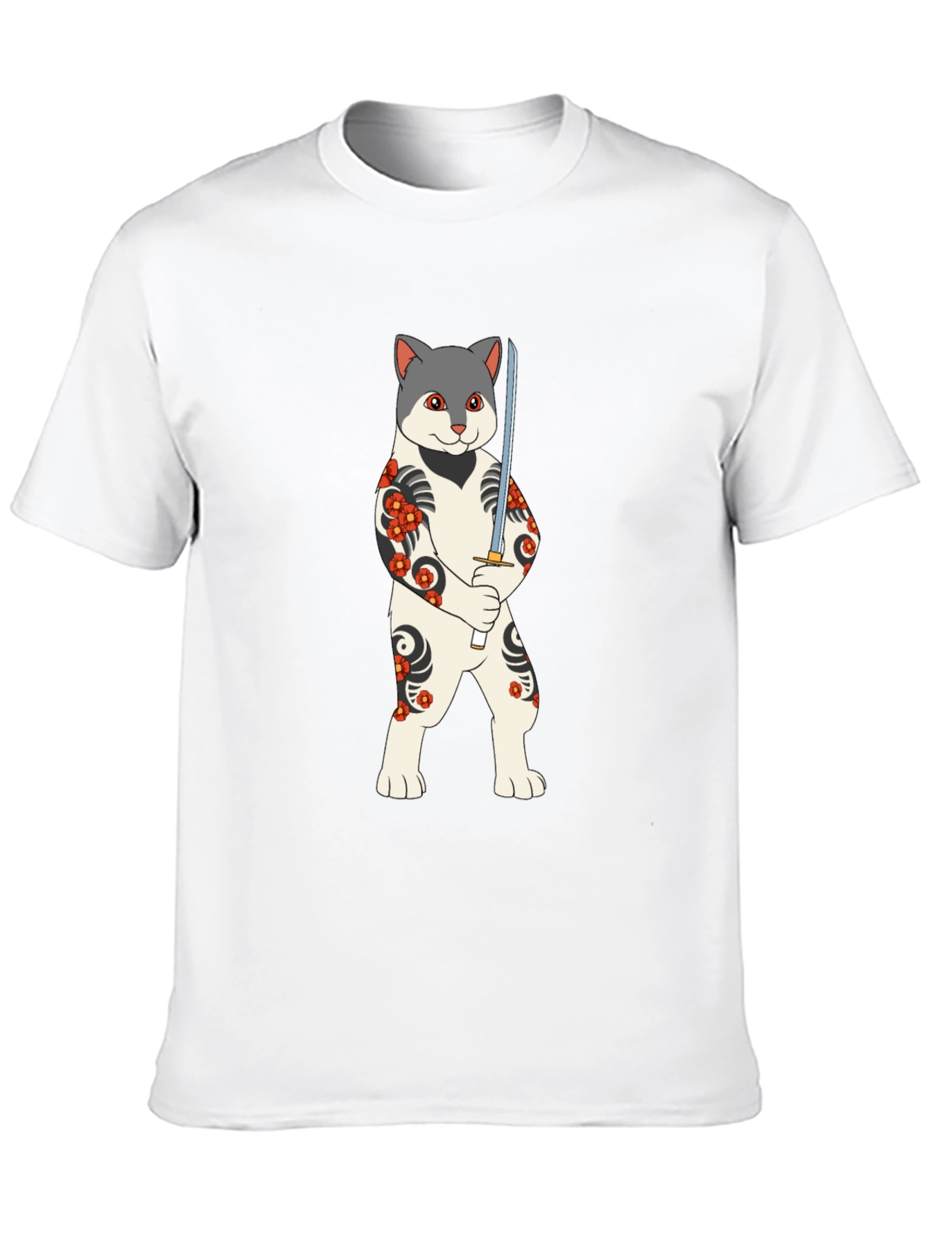Samurai Cat T-Shirt - Unique Graphic Tee