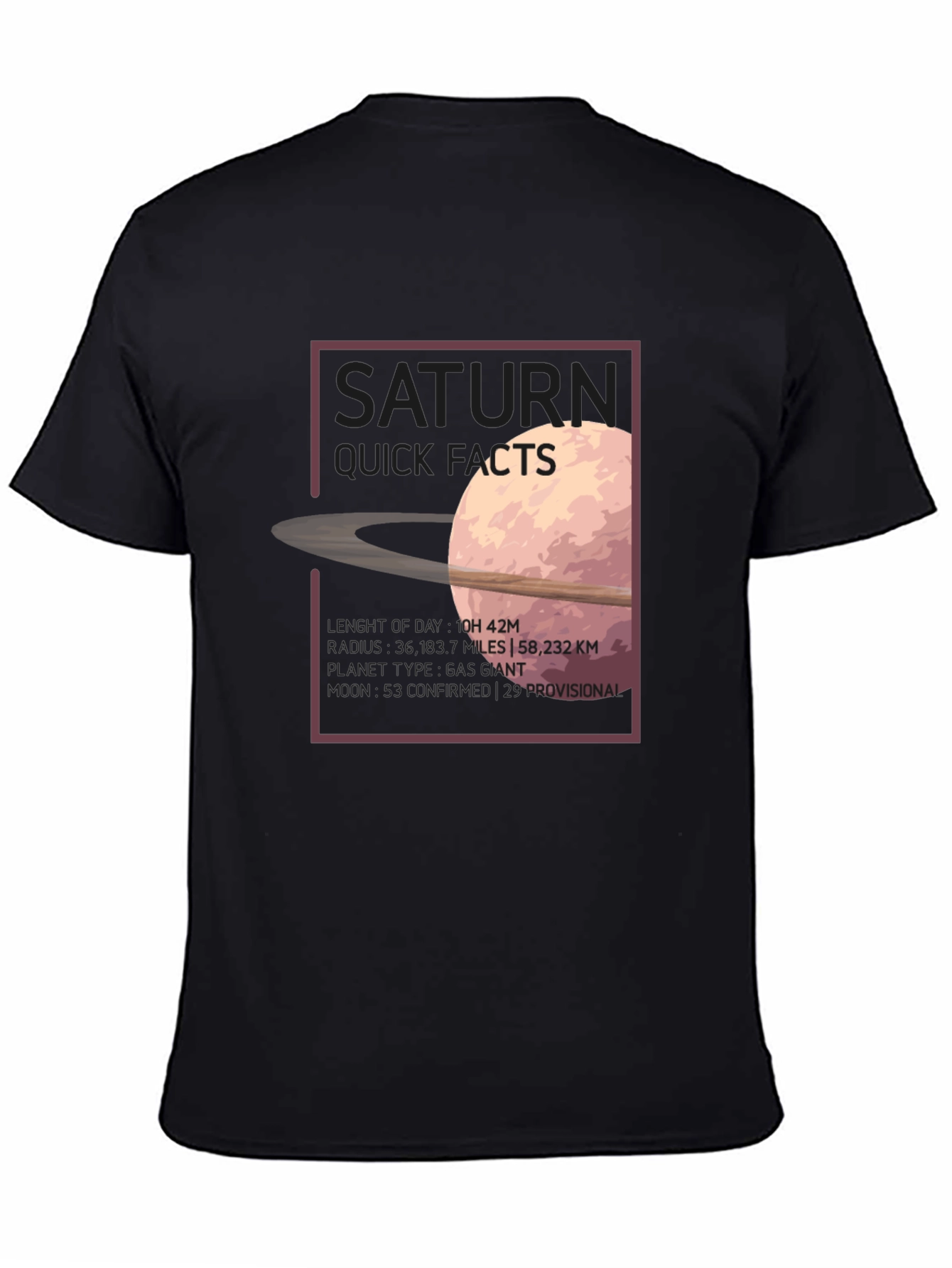 Saturn Quick Facts Graphic T-Shirt