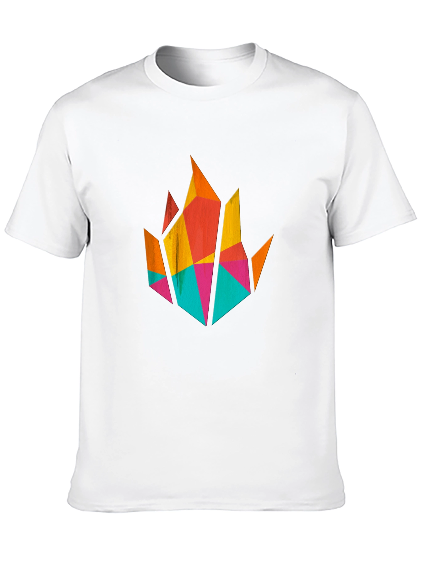 Geometric Flame Graphic T-Shirt - Modern Art Tee