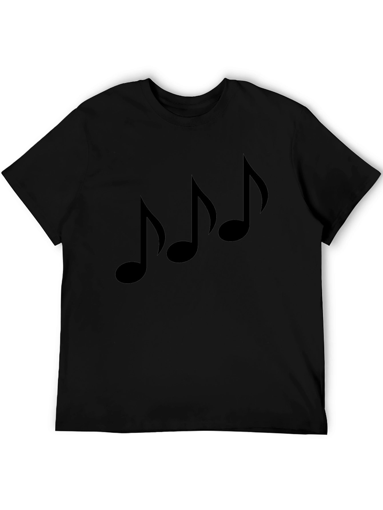 Musical Note Graphic Black T-Shirt