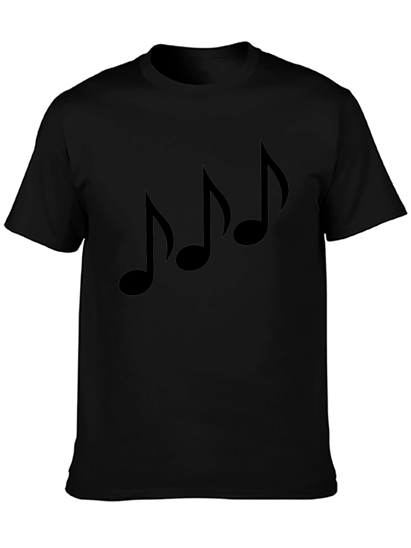 Musical Note Graphic Black T-Shirt