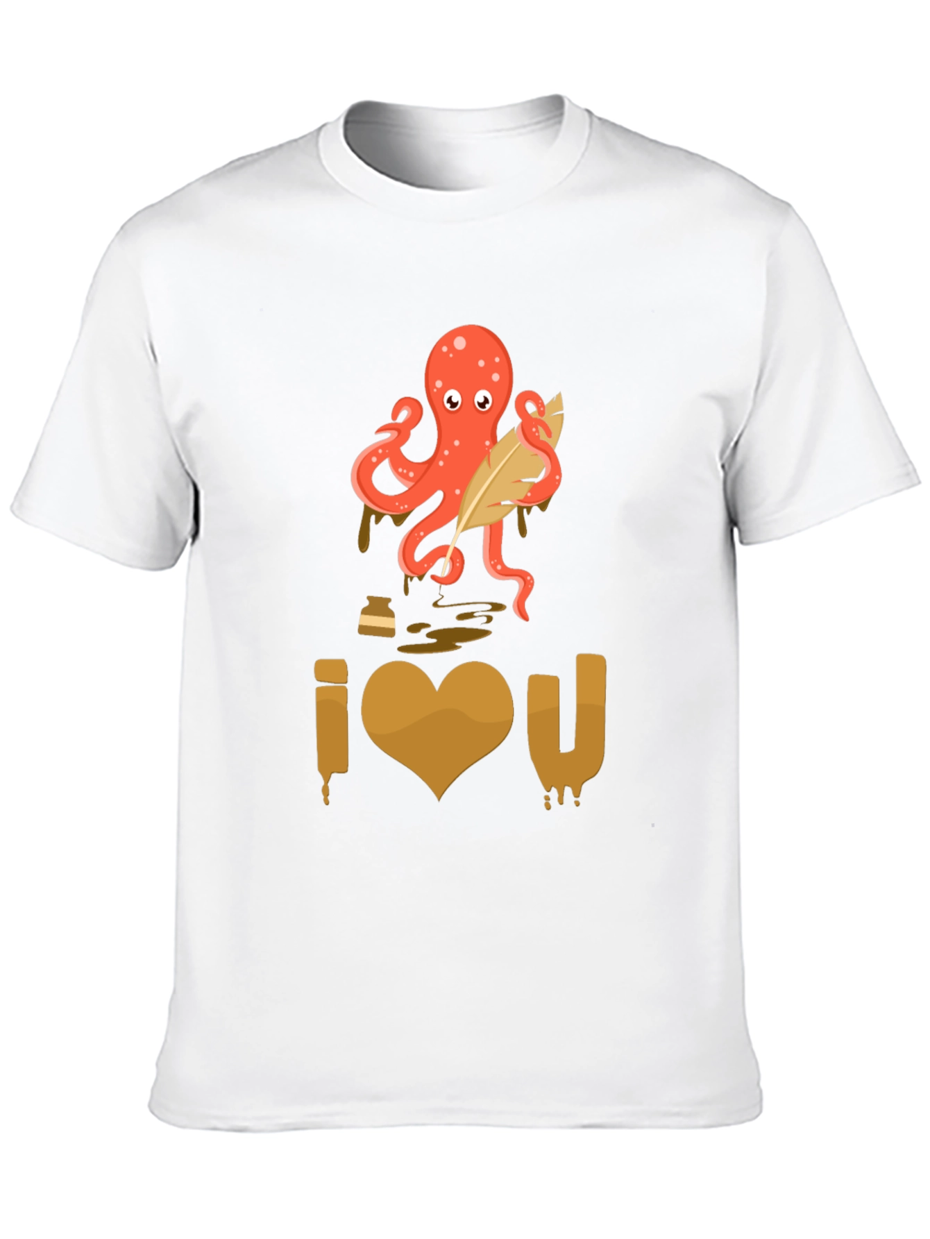 I Heart U Octopus Writer Graphic Tee