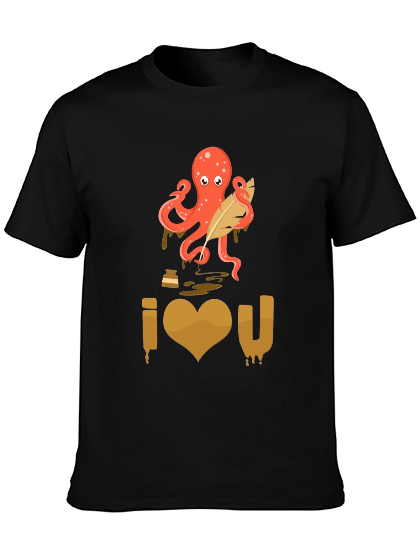 I Heart U Octopus Writer Graphic Tee