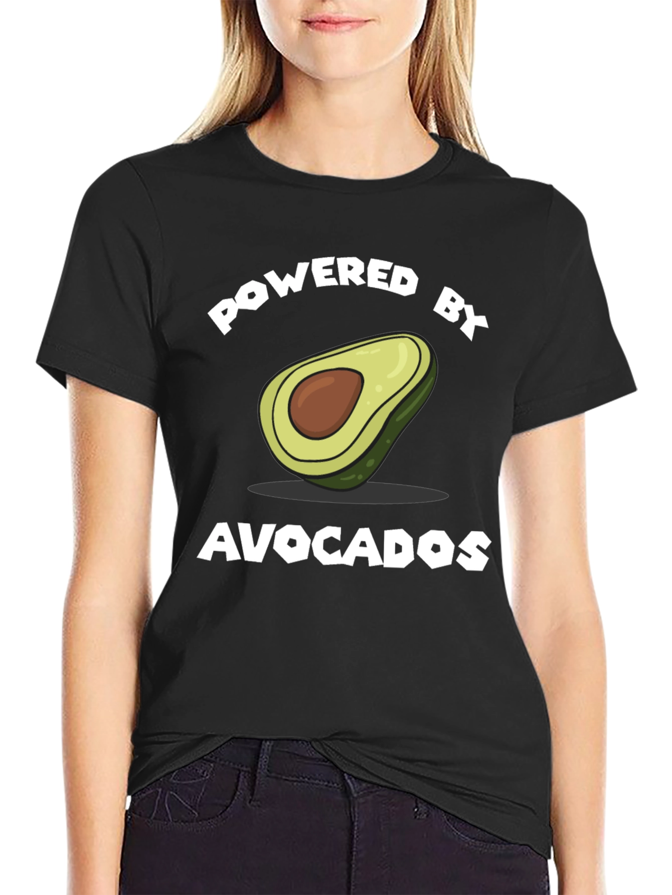 Powered by Avocados T-Shirt - Funny Graphic Tee