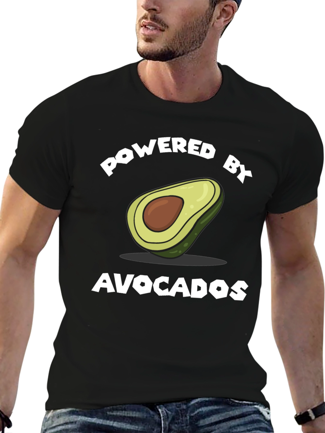 Powered by Avocados T-Shirt - Funny Graphic Tee