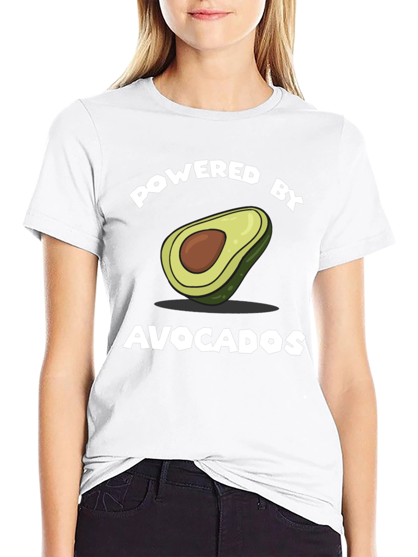 Powered by Avocados T-Shirt - Funny Graphic Tee