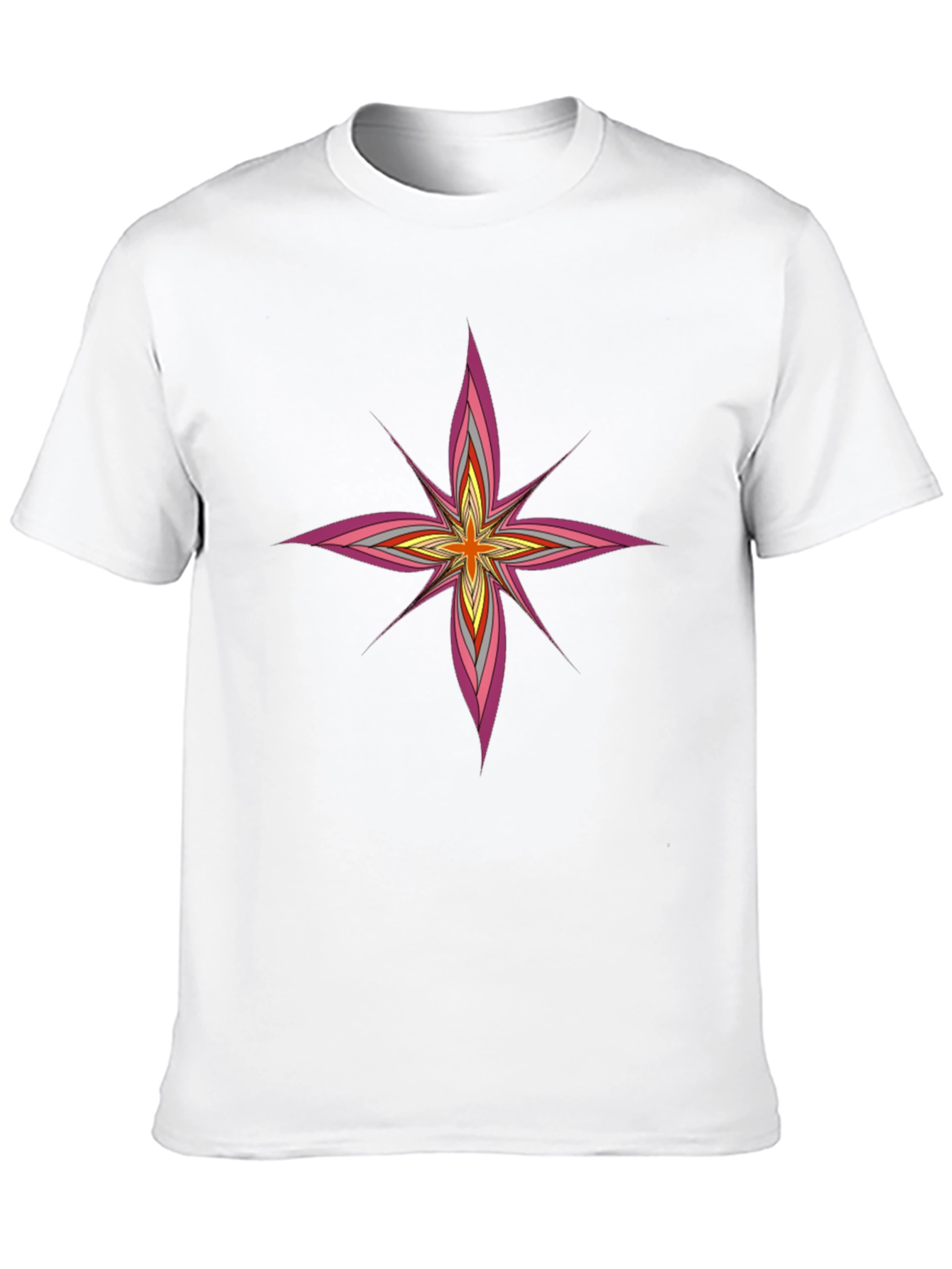 Modern Starburst Graphic Tee - Black Cotton Blend Shirt