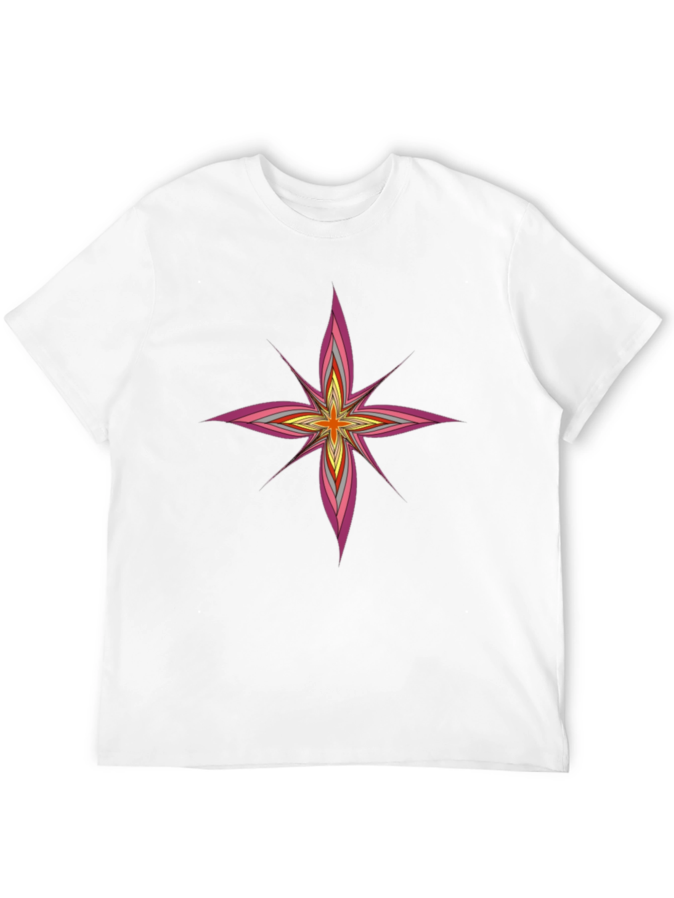 Modern Starburst Graphic Tee - Black Cotton Blend Shirt
