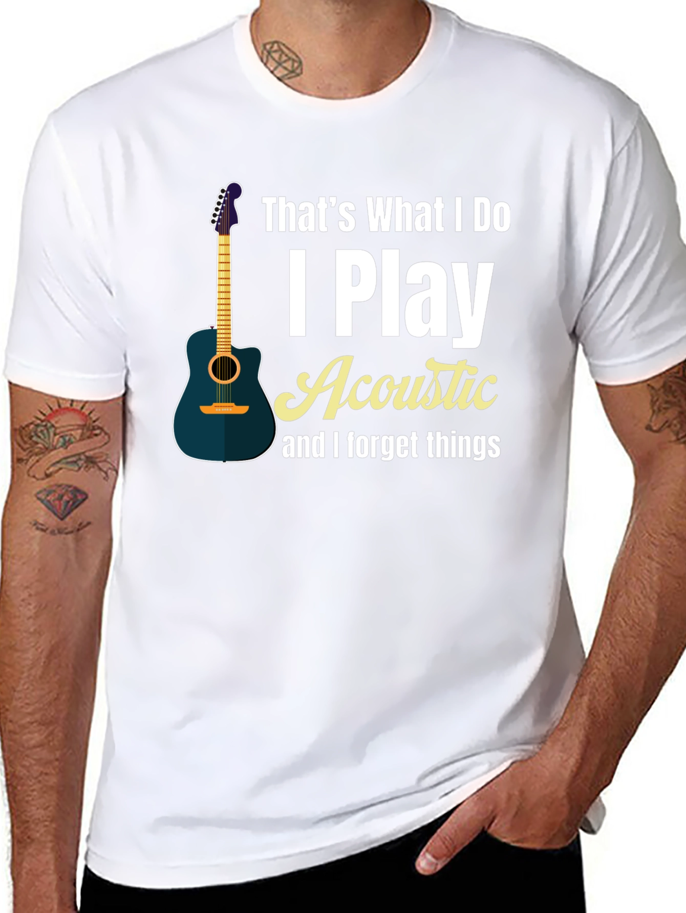 Acoustic Guitar Player Black T-Shirt