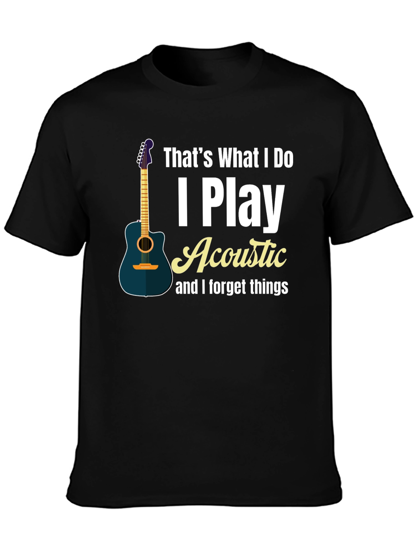 Acoustic Guitar Player Black T-Shirt