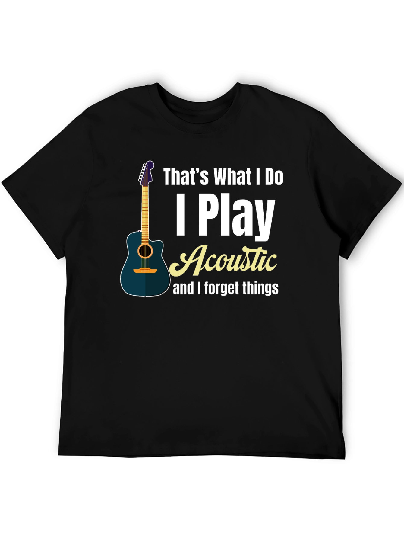 Acoustic Guitar Player Black T-Shirt