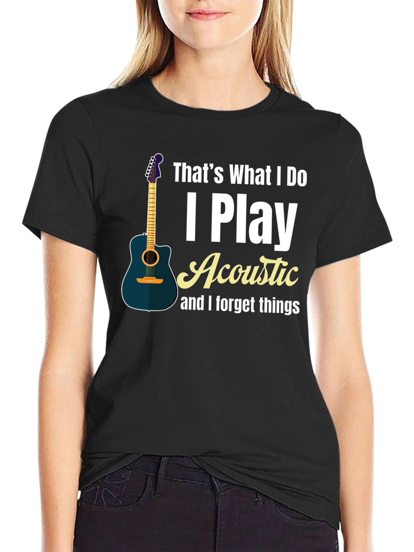Acoustic Guitar Player Black T-Shirt