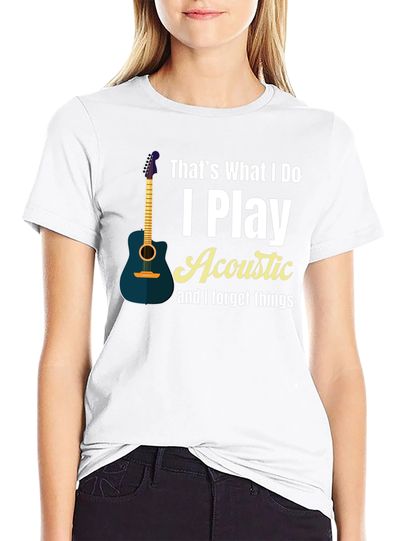 Acoustic Guitar Player Black T-Shirt