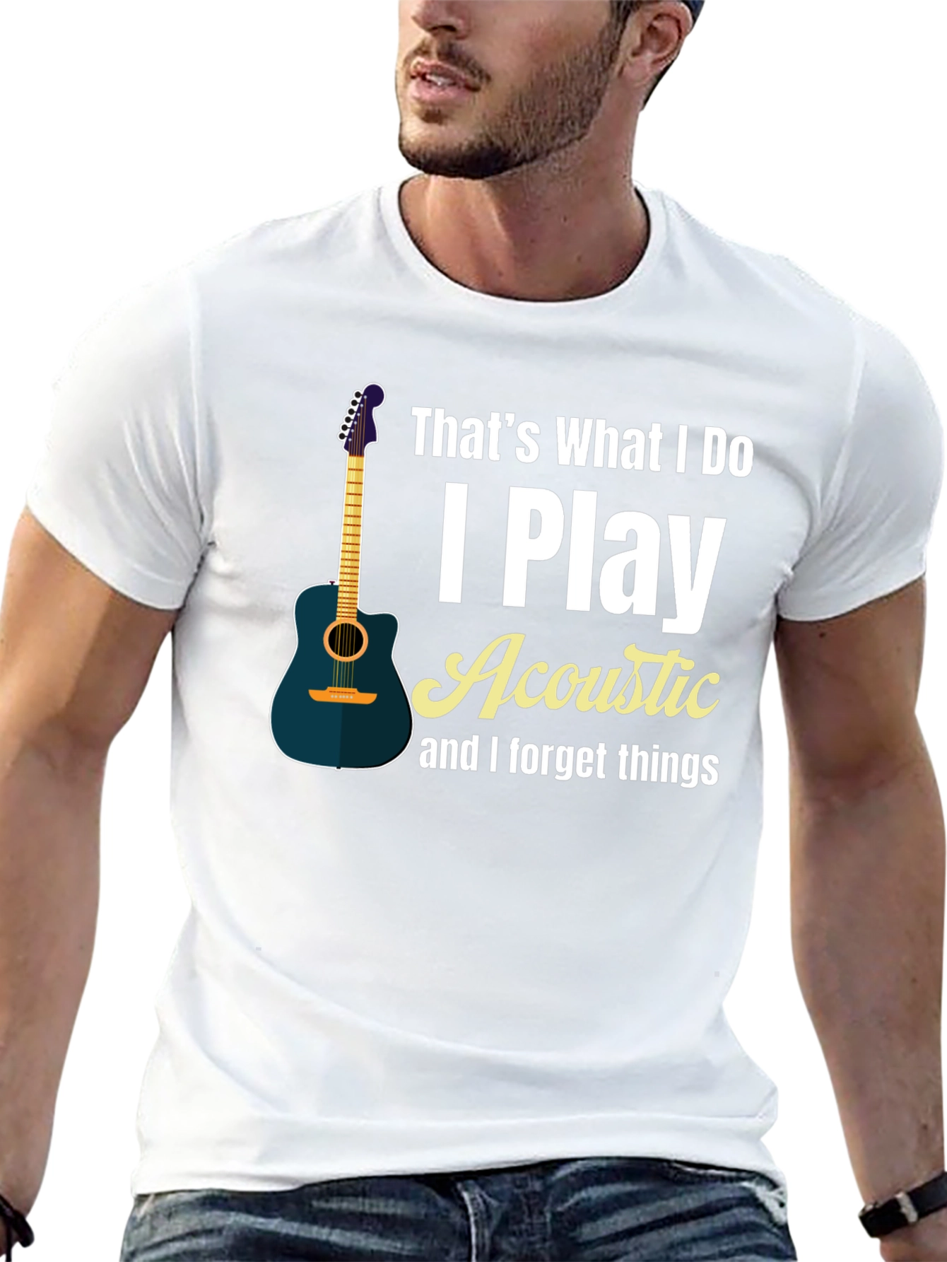 Acoustic Guitar Player Black T-Shirt