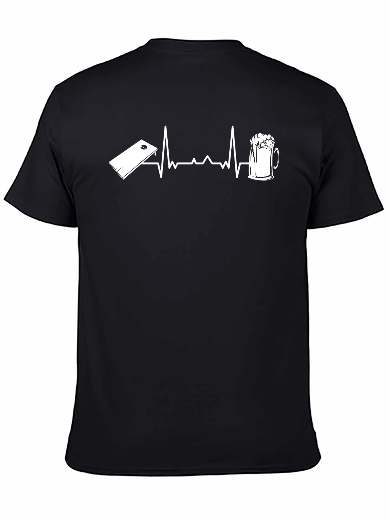 Cornhole & Beer Heartbeat Graphic T-Shirt