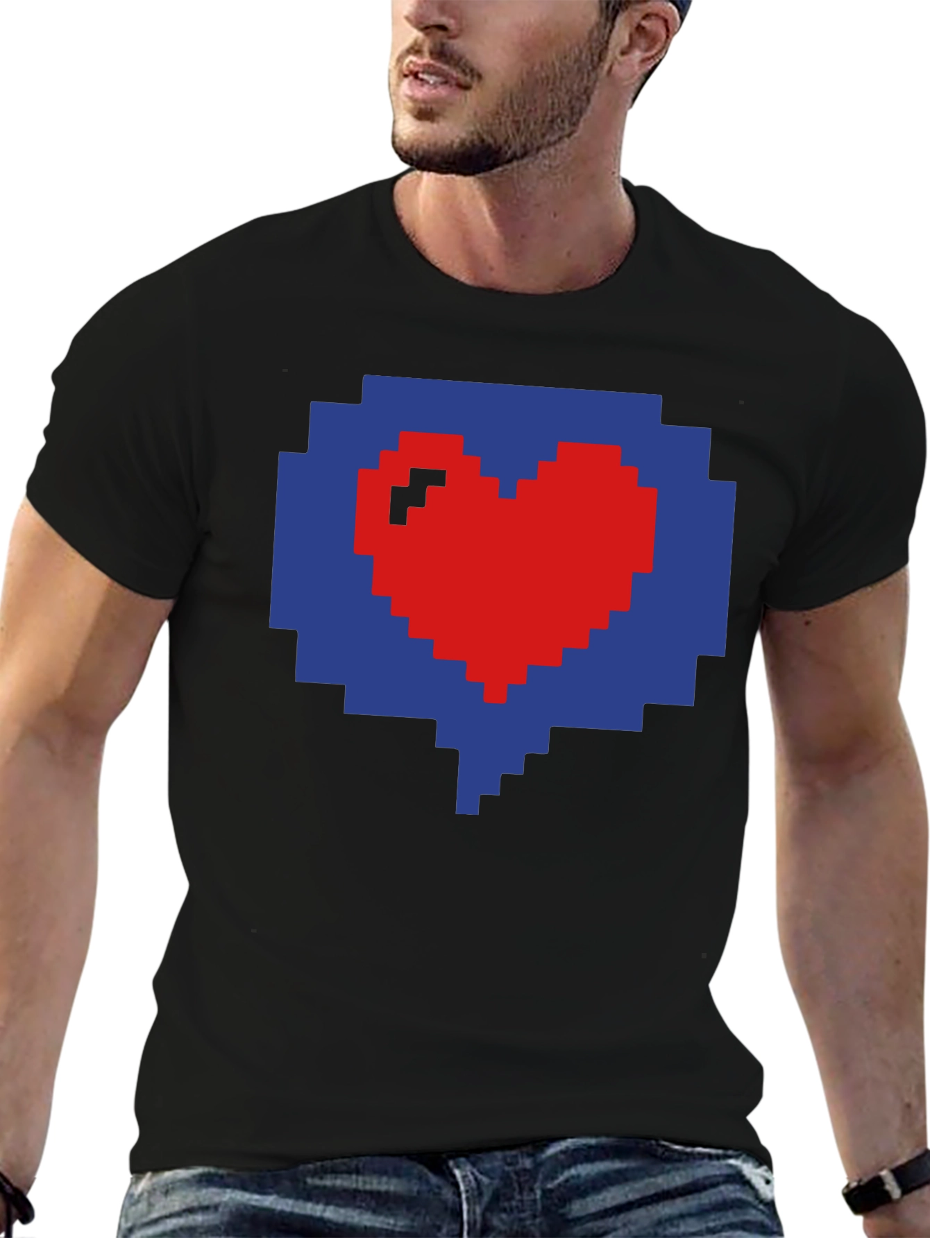 Pixel Heart Graphic Tee - Gamer Style