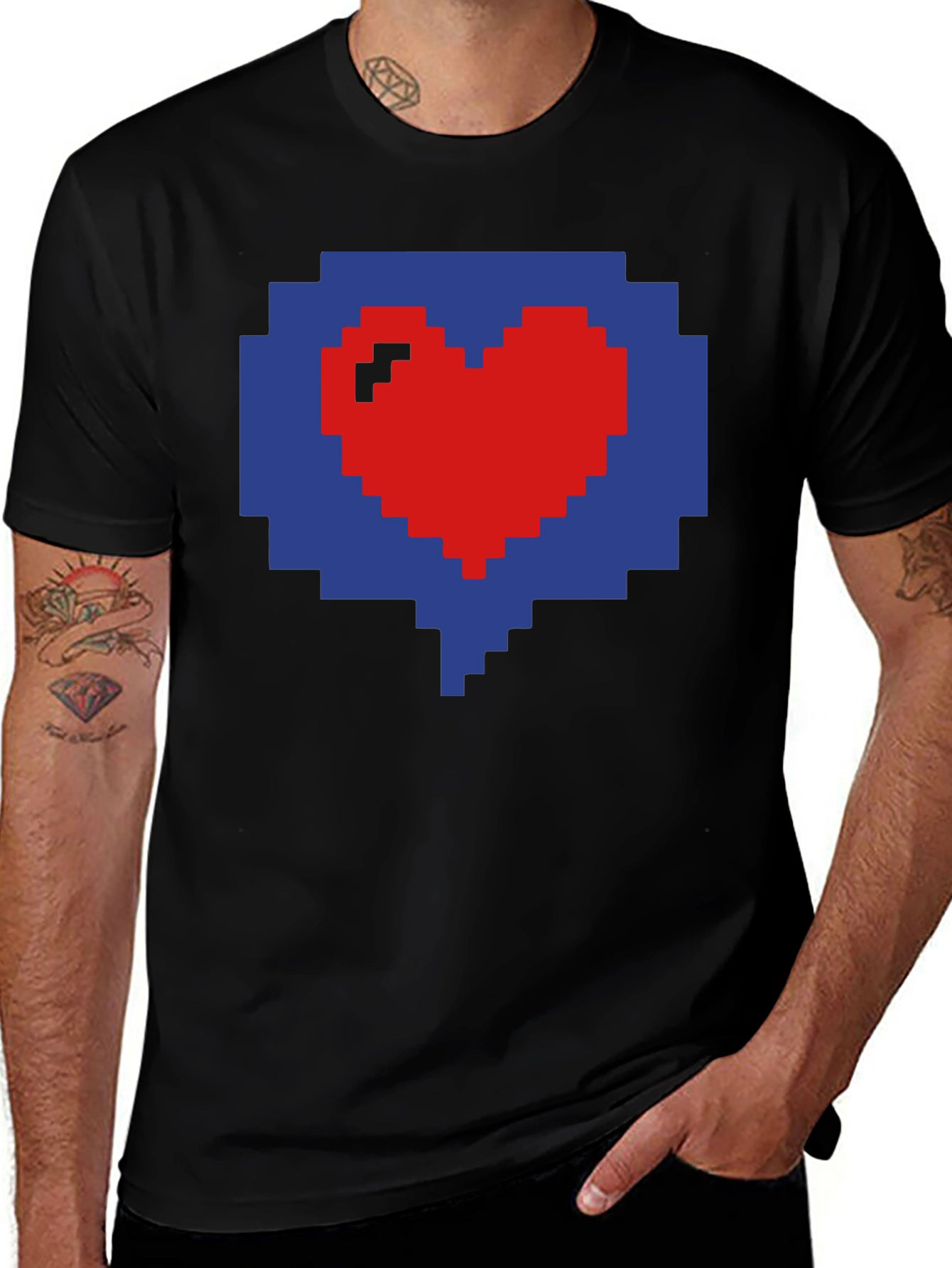 Pixel Heart Graphic Tee - Gamer Style