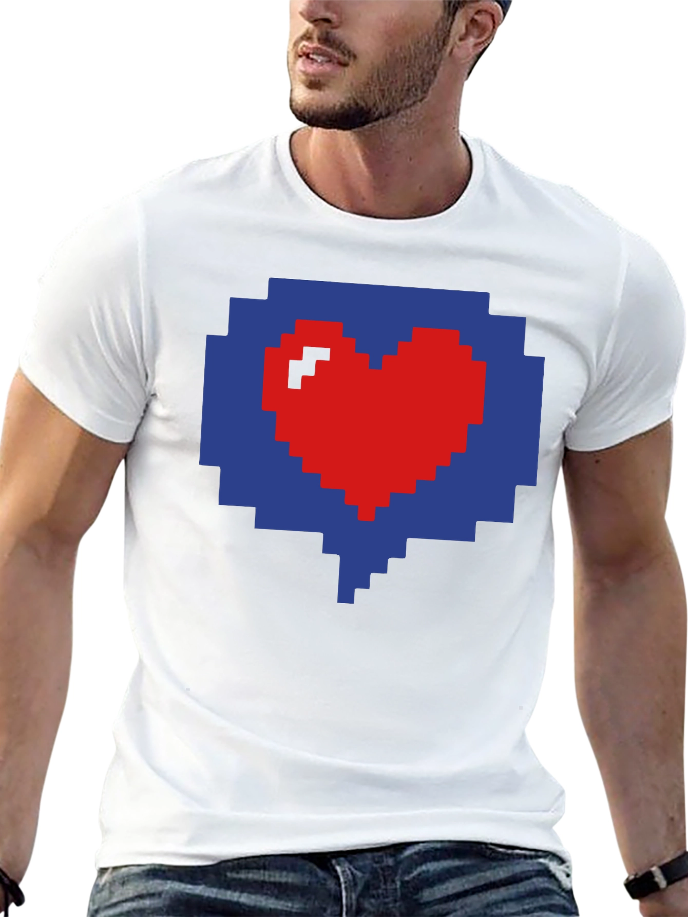 Pixel Heart Graphic Tee - Gamer Style