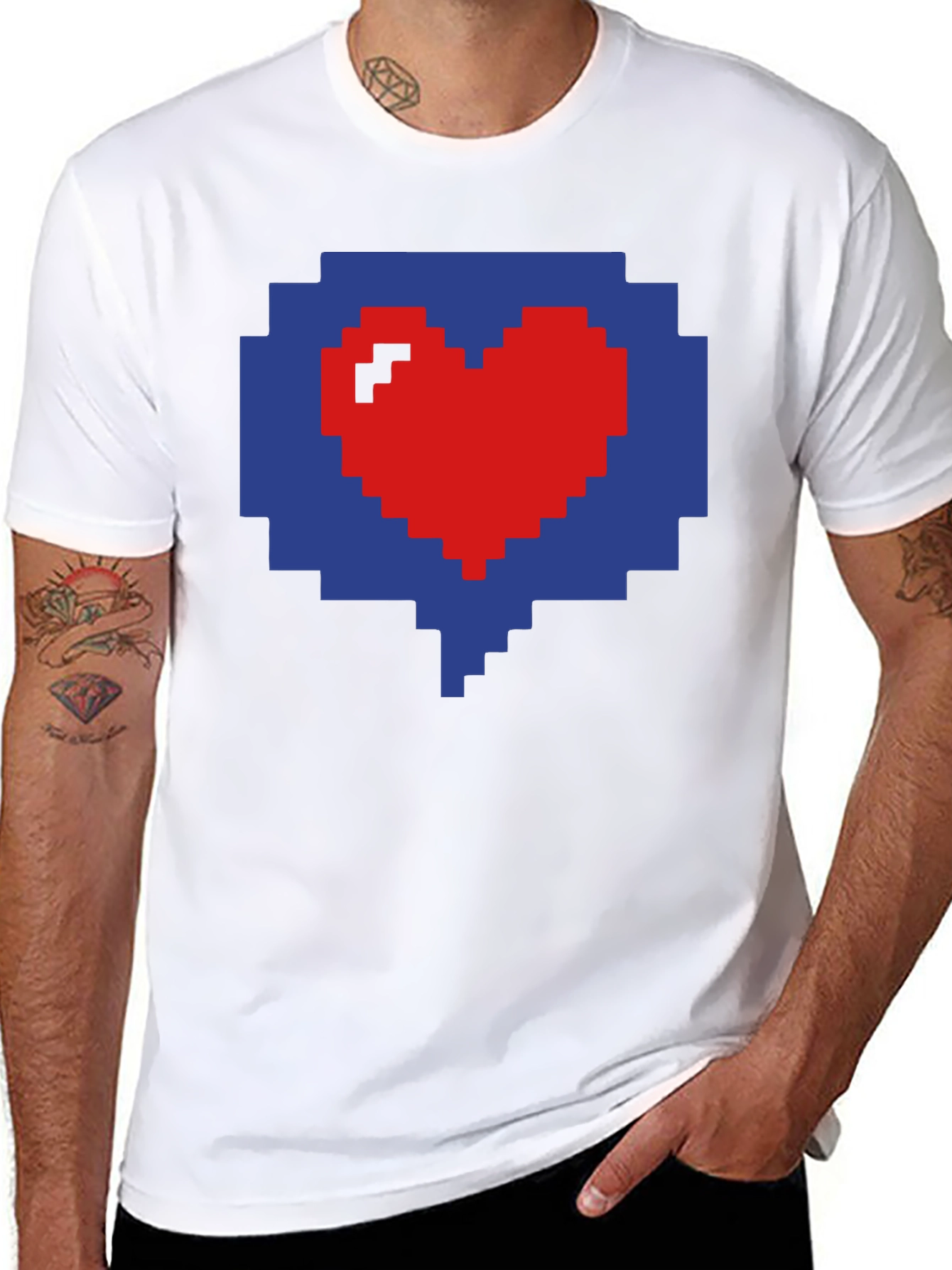 Pixel Heart Graphic Tee - Gamer Style