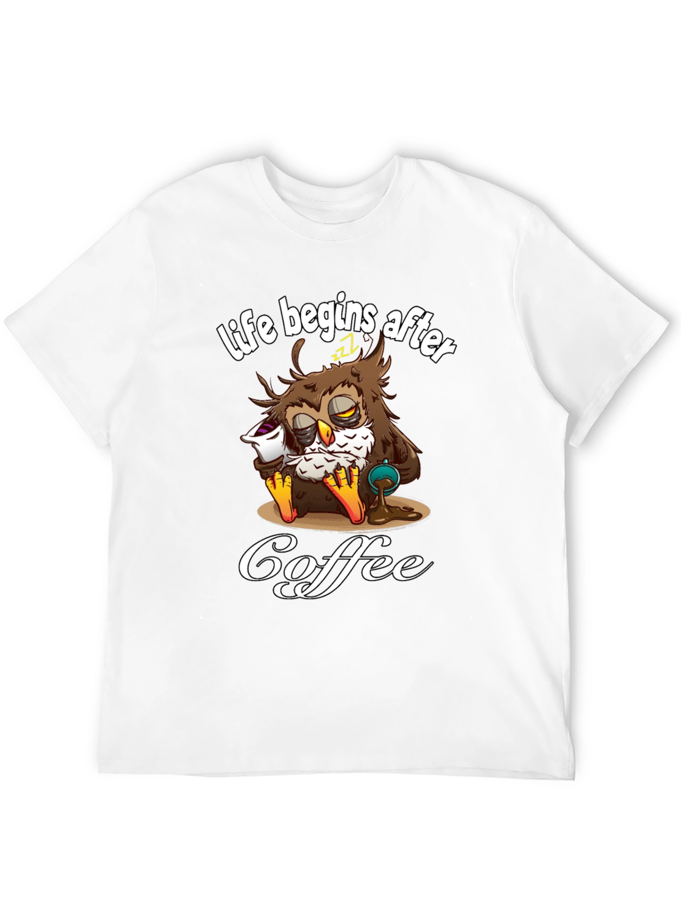 Life Begins After Coffee Owl T-Shirt