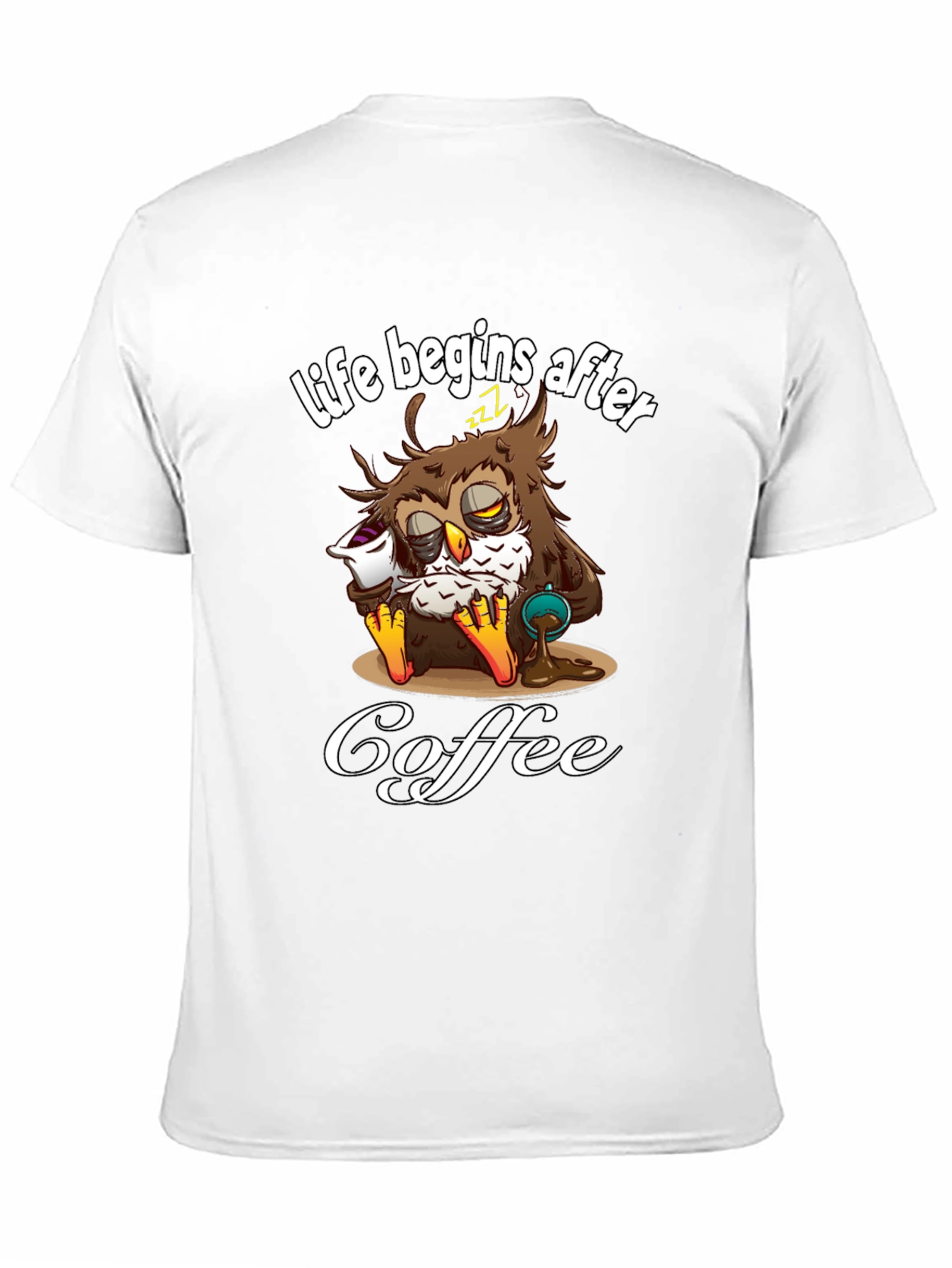 Life Begins After Coffee Owl T-Shirt