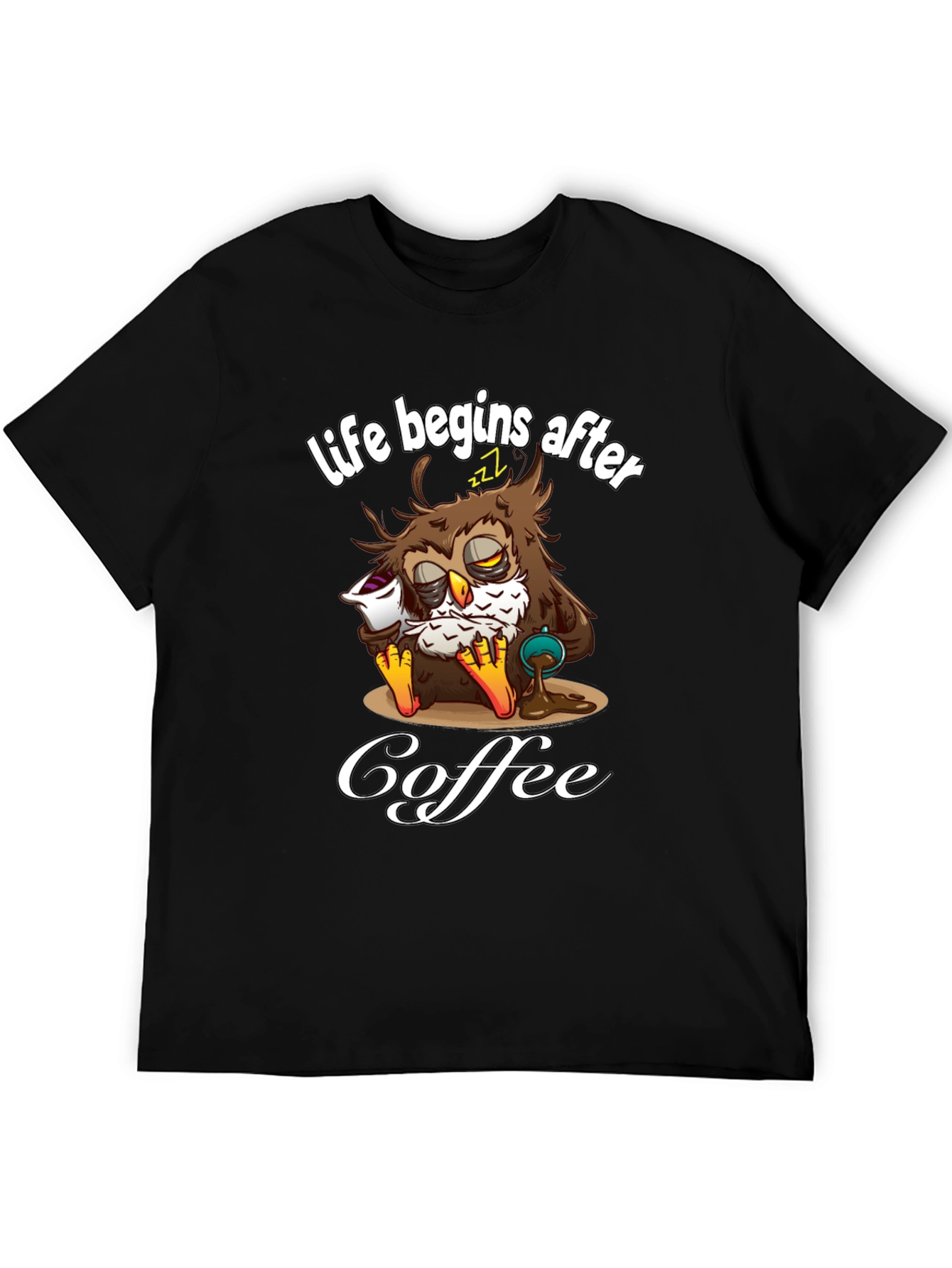 Life Begins After Coffee Owl T-Shirt
