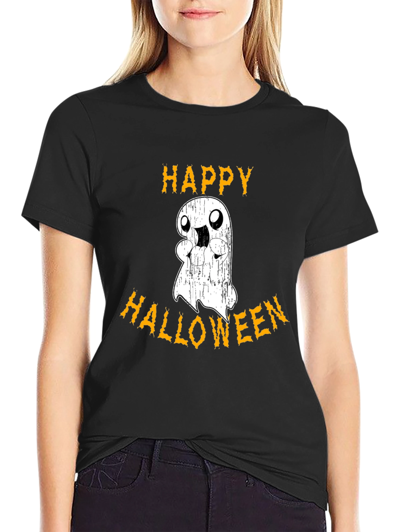 Happy Halloween Ghost Graphic T-Shirt