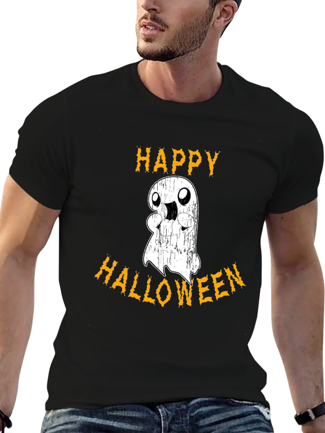 Happy Halloween Ghost Graphic T-Shirt