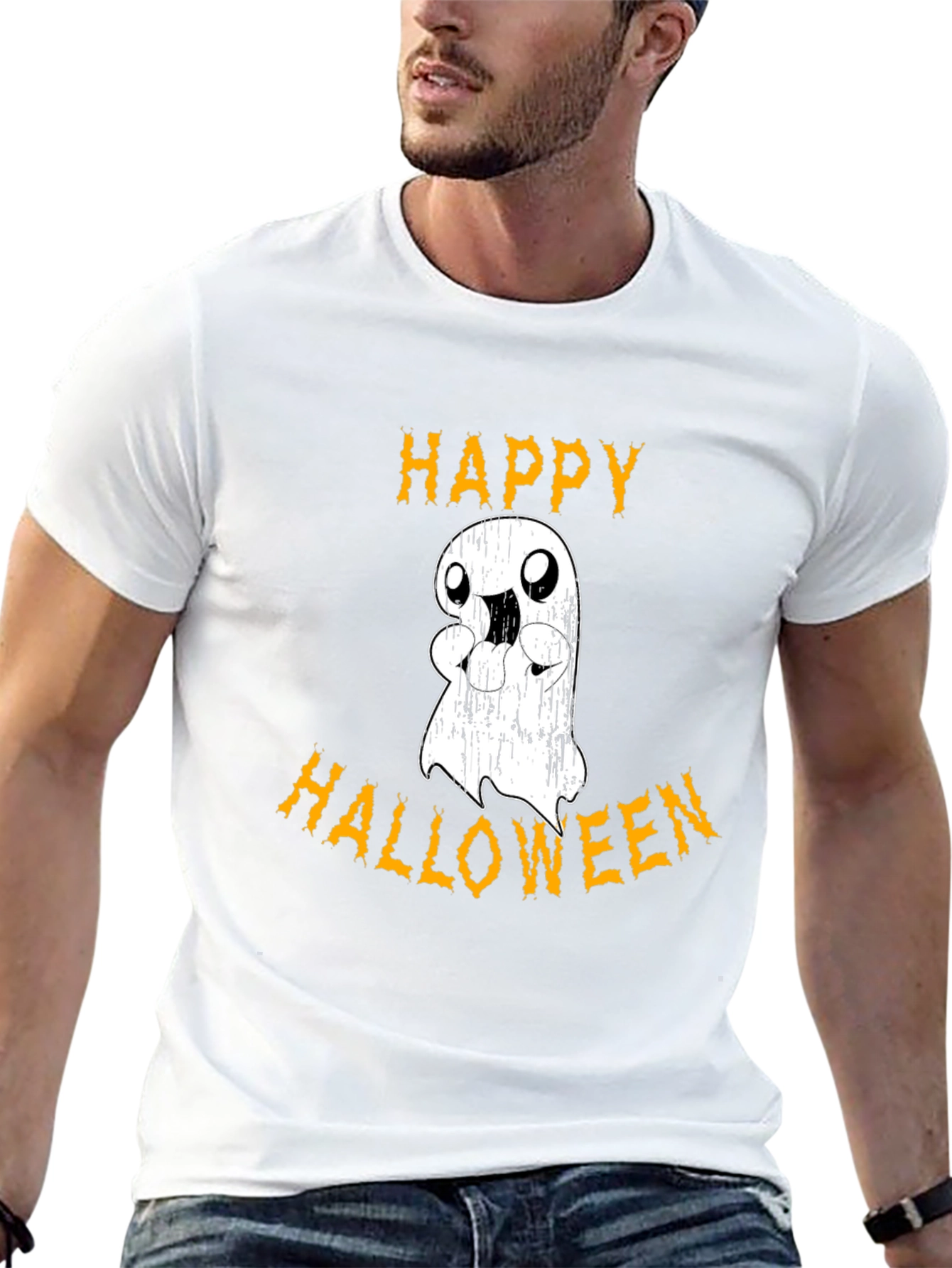 Happy Halloween Ghost Graphic T-Shirt