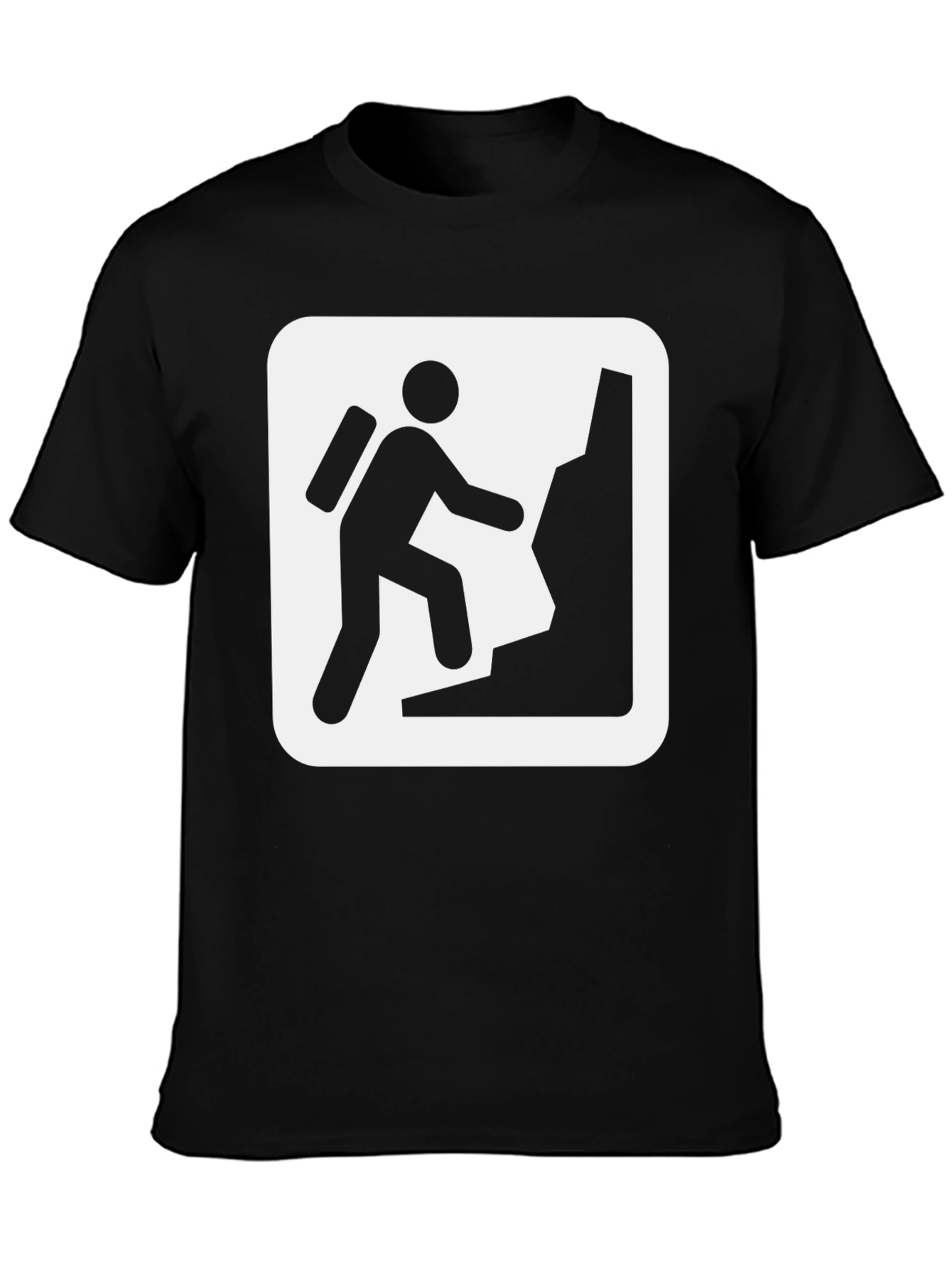 Climbing T-Shirt Hiker Shirt Black Cotton Tee