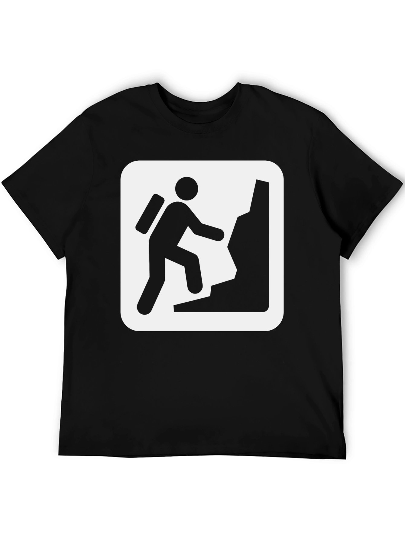 Climbing T-Shirt Hiker Shirt Black Cotton Tee