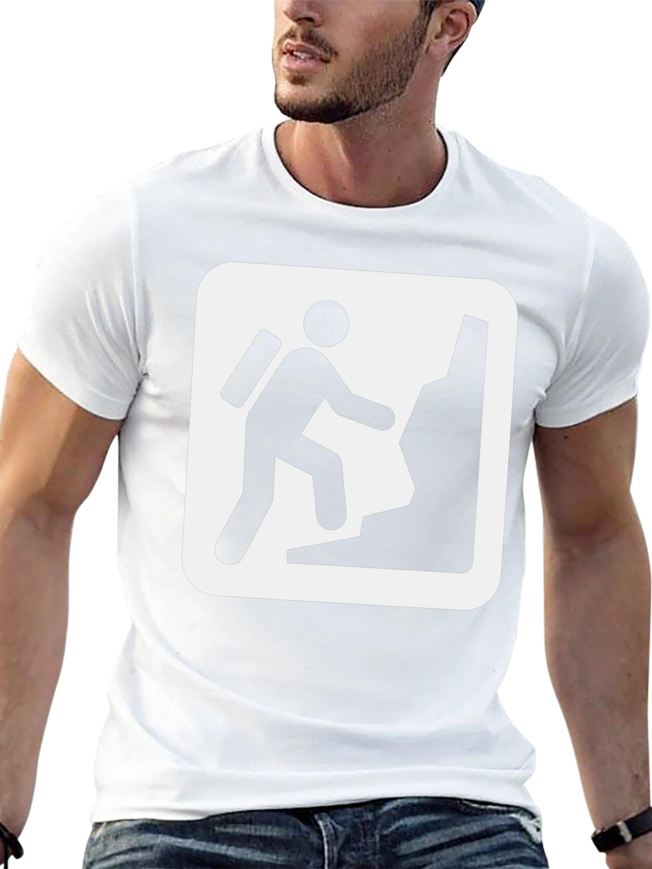 Climbing T-Shirt Hiker Shirt Black Cotton Tee