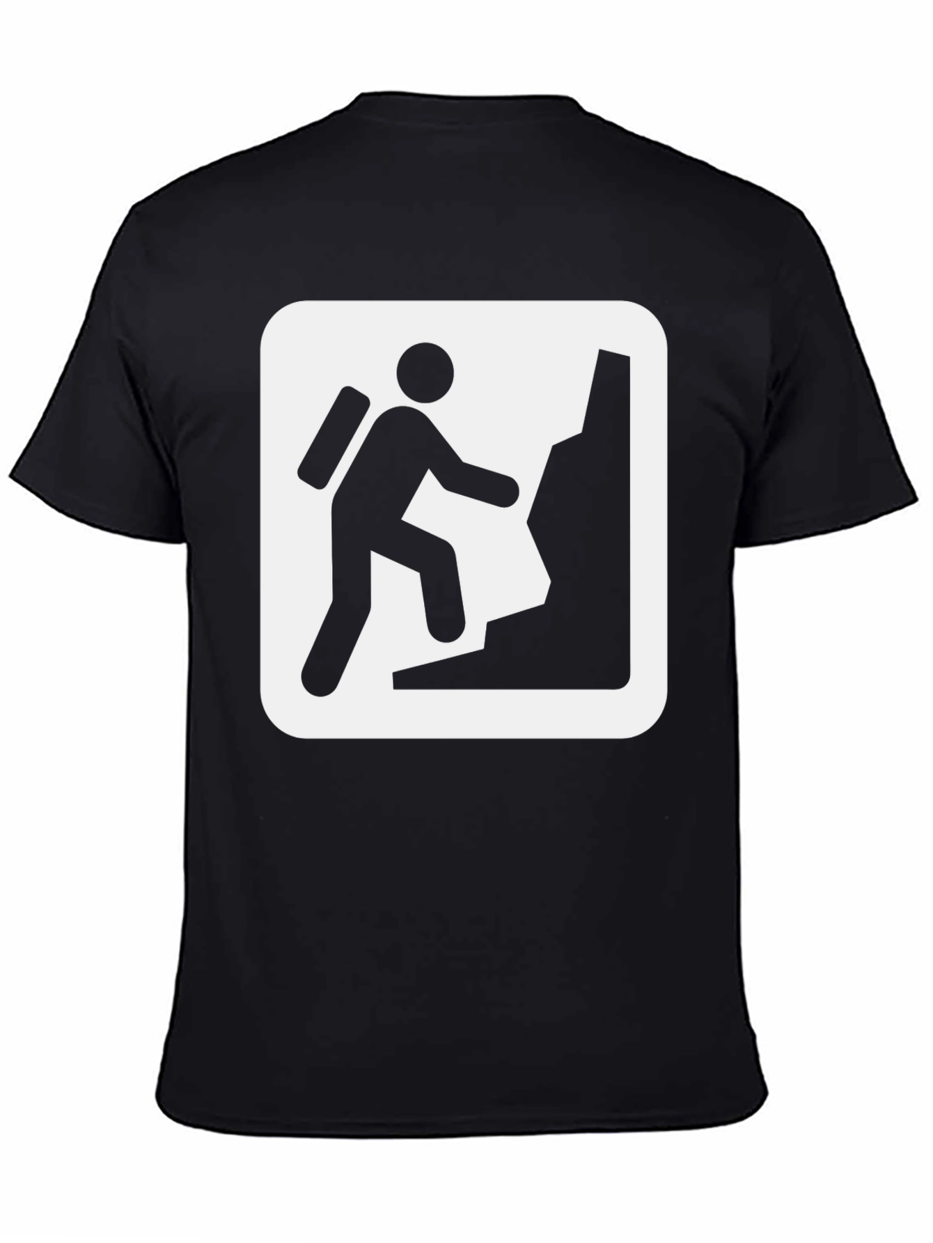 Climbing T-Shirt Hiker Shirt Black Cotton Tee