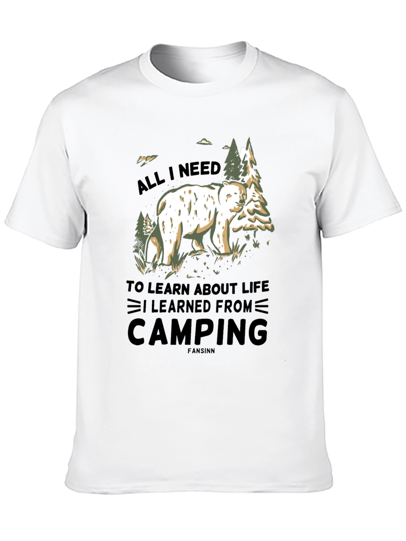 Camping Bear Graphic T-Shirt