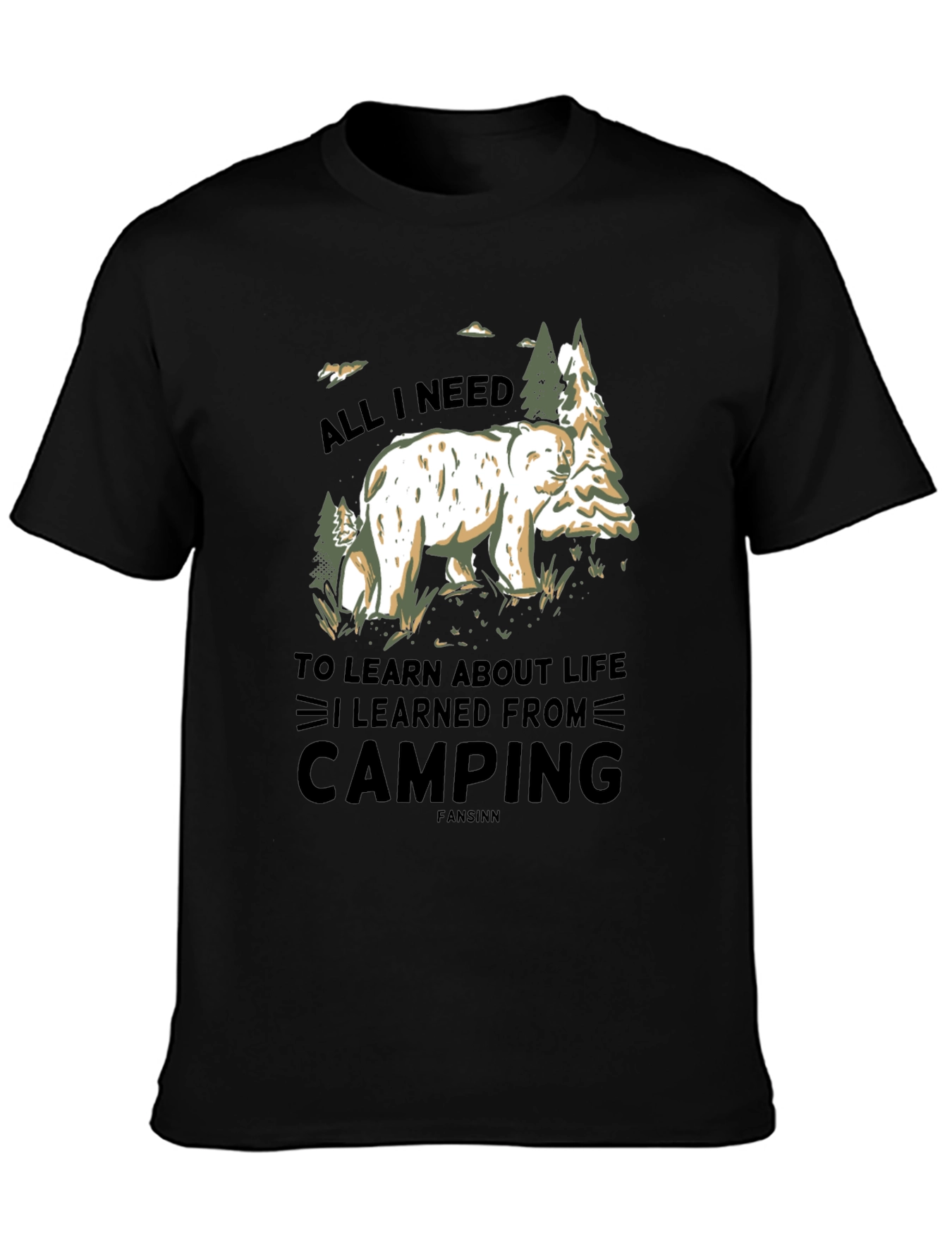 Camping Bear Graphic T-Shirt