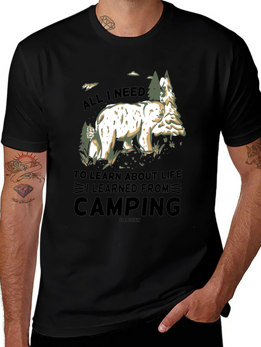 Camping Bear Graphic T-Shirt