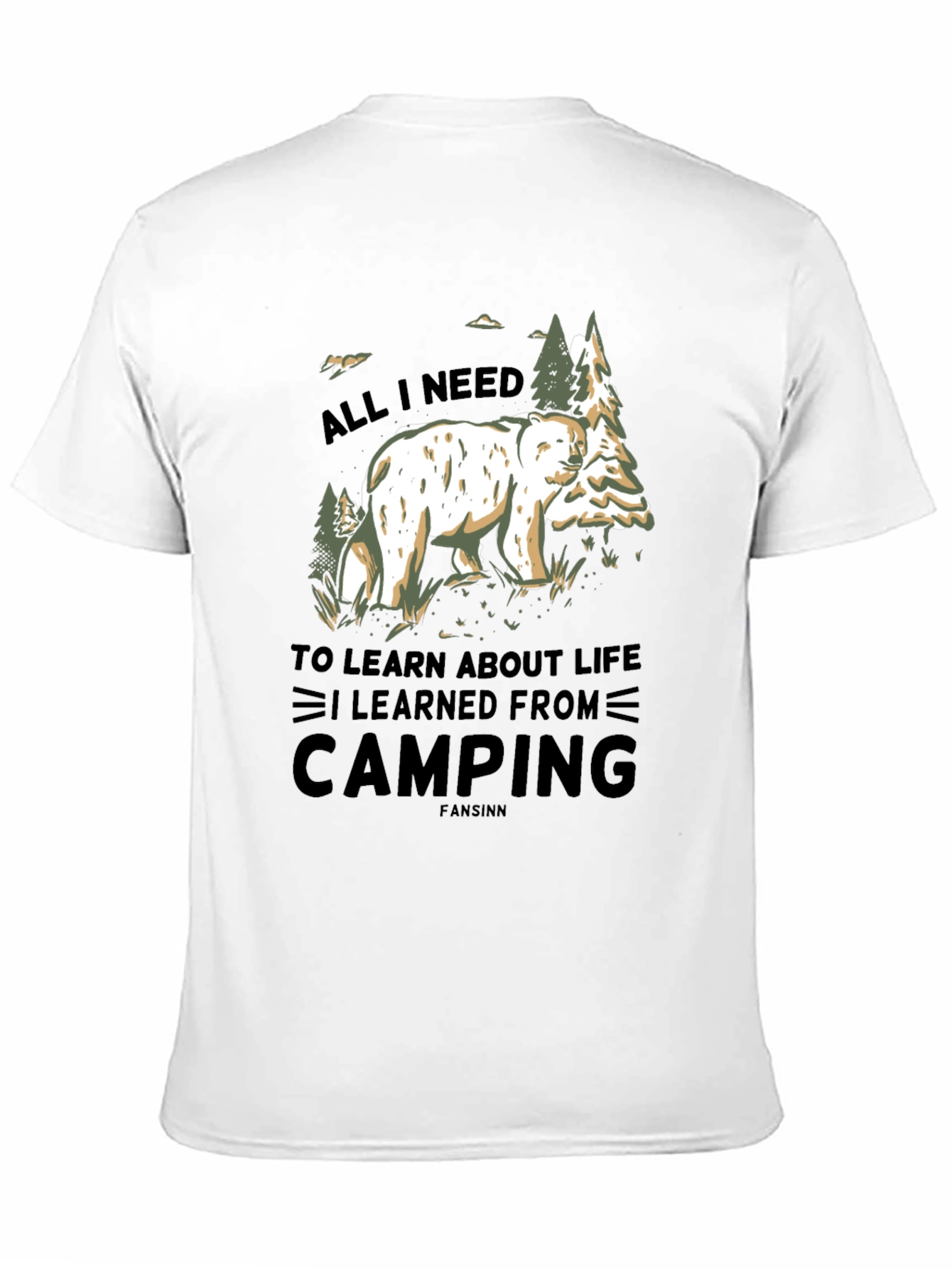 Camping Bear Graphic T-Shirt