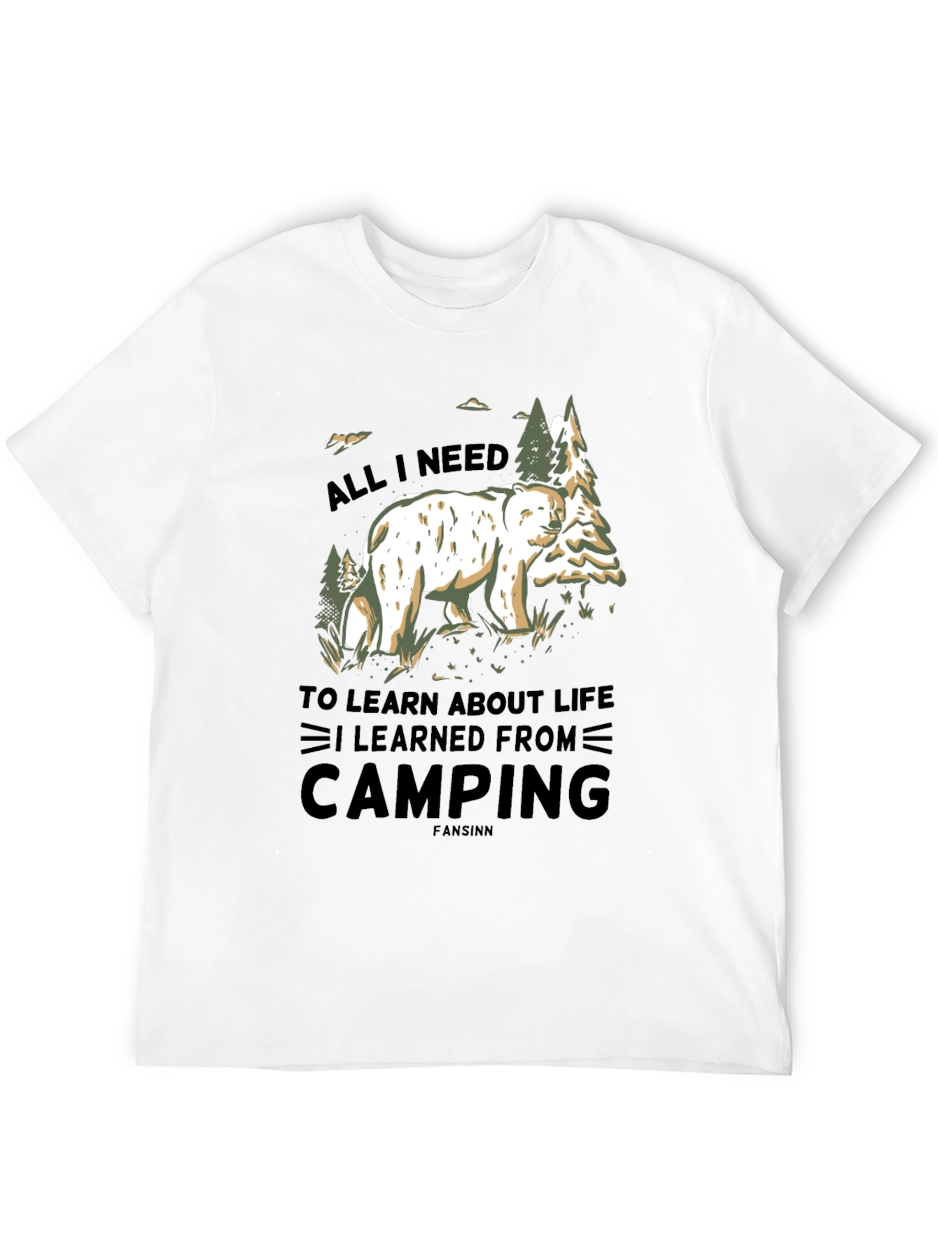 Camping Bear Graphic T-Shirt