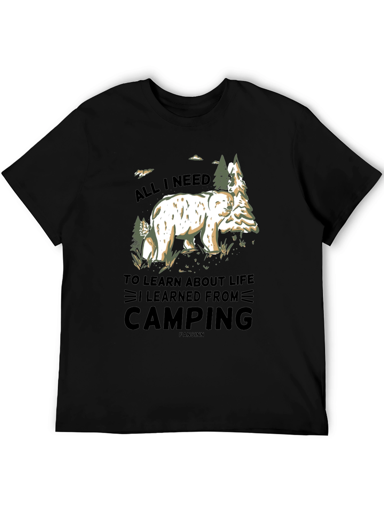 Camping Bear Graphic T-Shirt