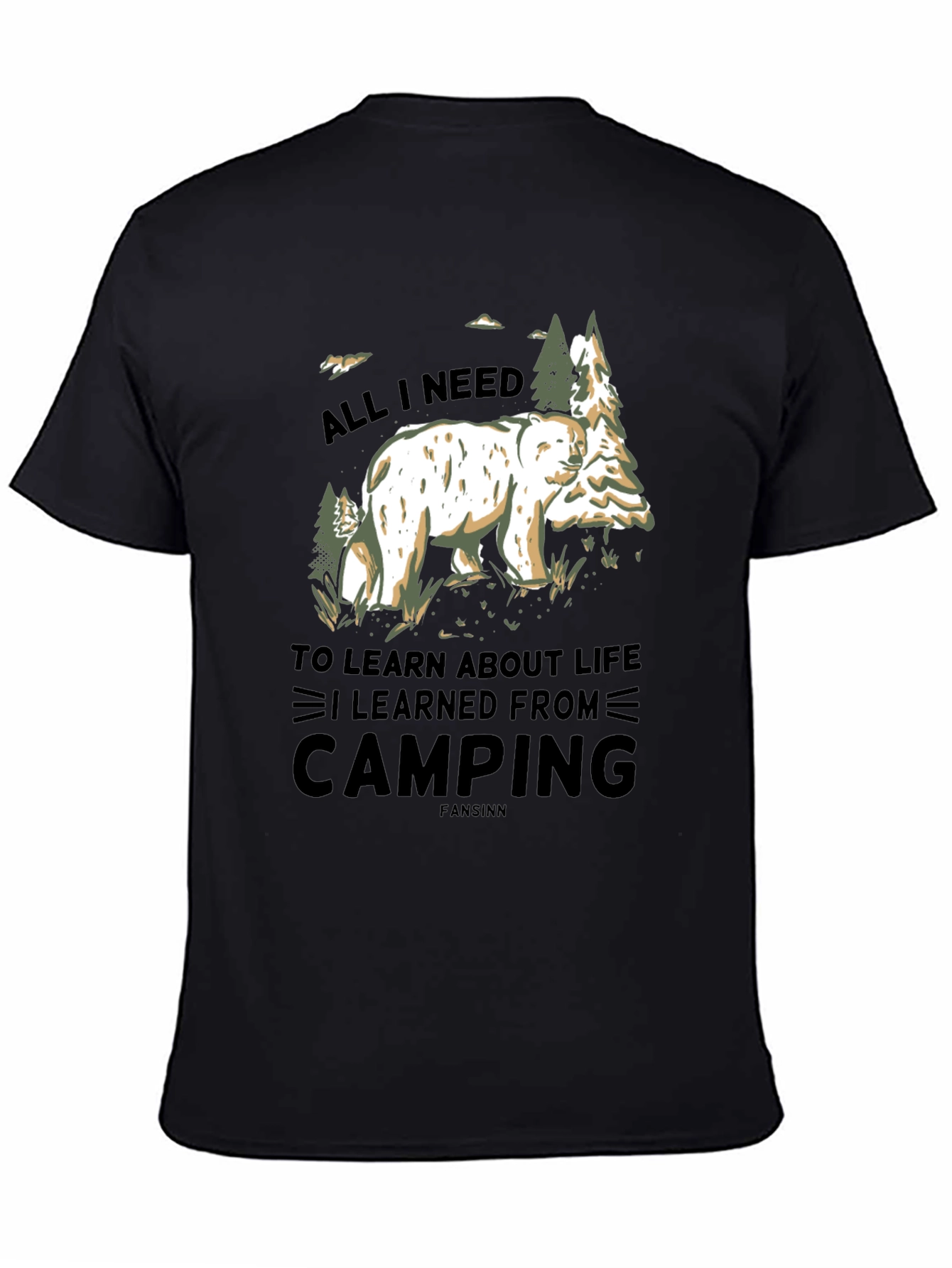 Camping Bear Graphic T-Shirt