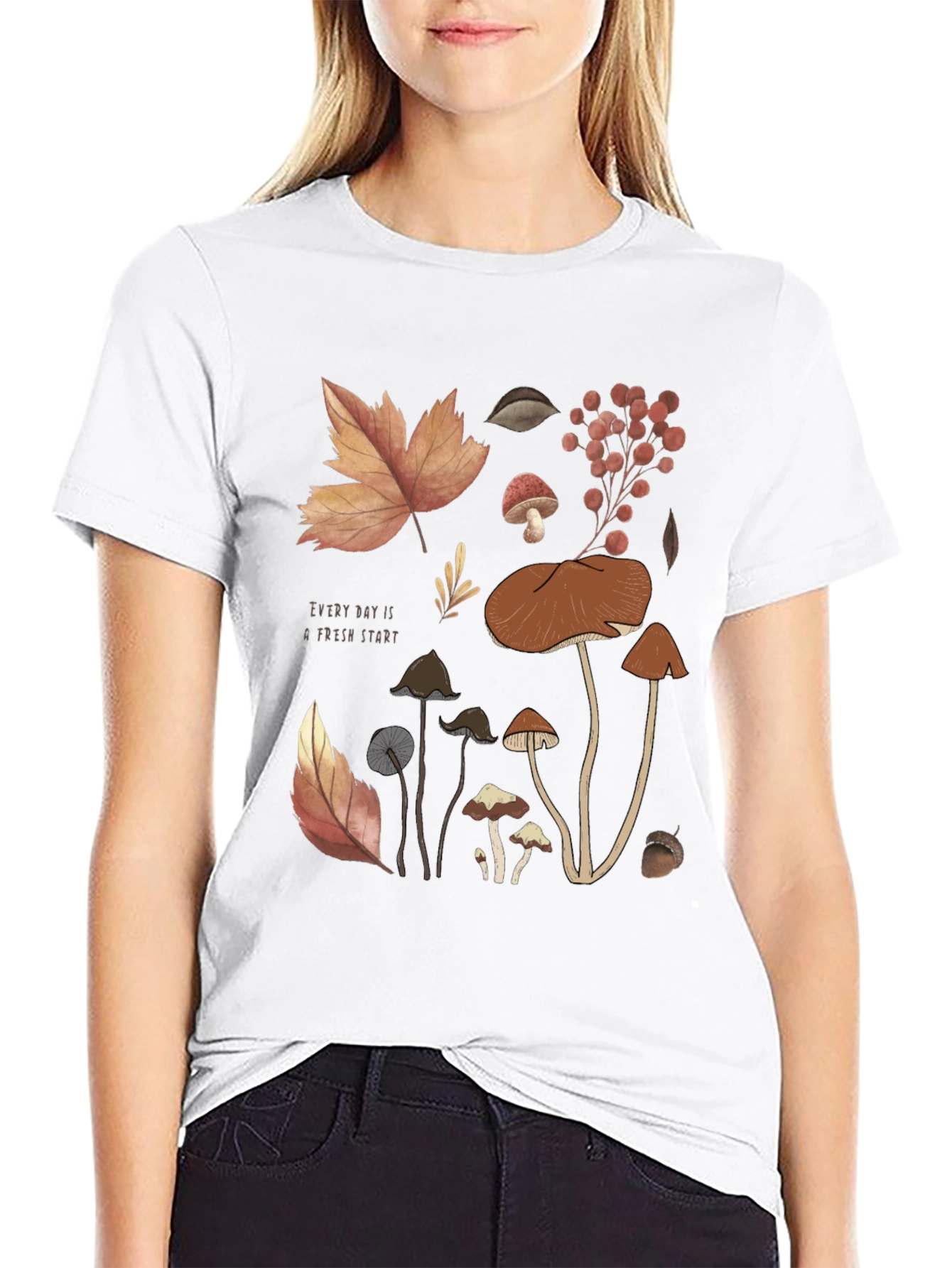 Autumnal Mushroom Graphic T-Shirt - Fresh Start Design