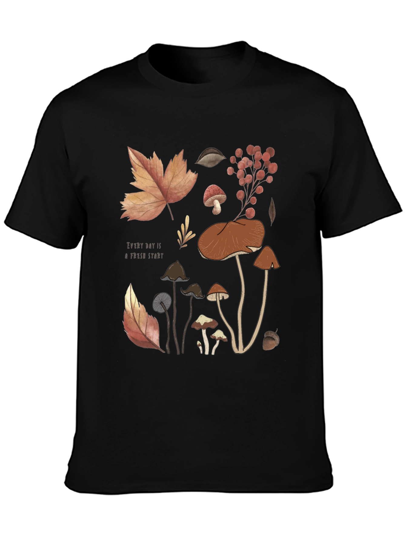 Autumnal Mushroom Graphic T-Shirt - Fresh Start Design