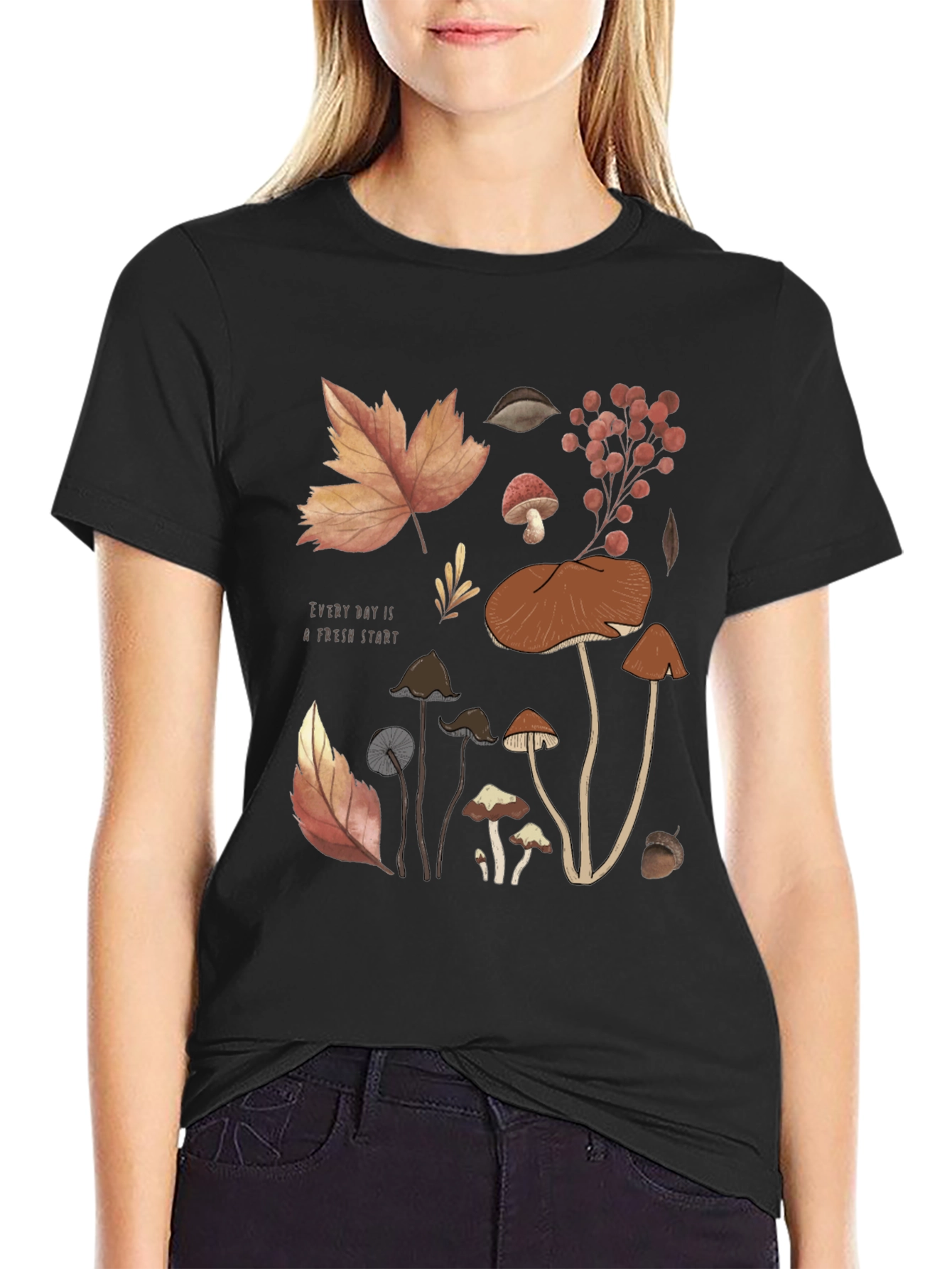 Autumnal Mushroom Graphic T-Shirt - Fresh Start Design