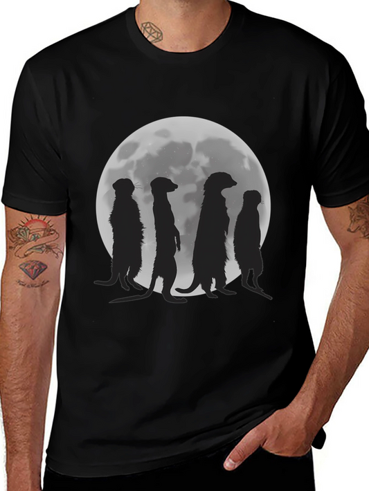 Meerkat Silhouette Moon Graphic Tee - Unisex