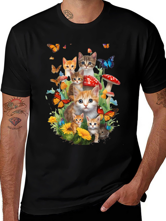 Cute Cats & Butterflies T-Shirt