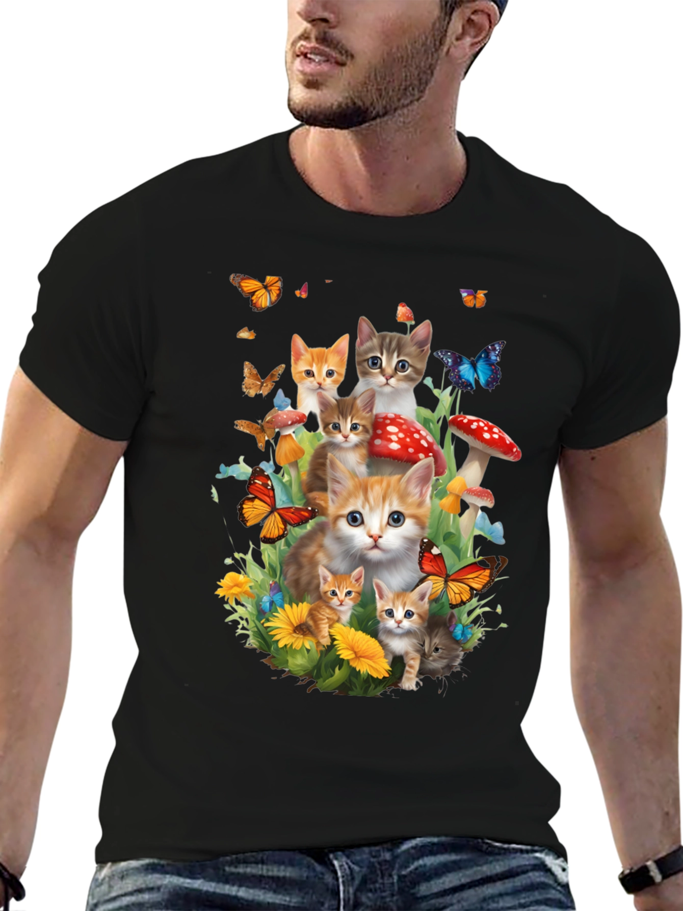 Cute Cats & Butterflies T-Shirt