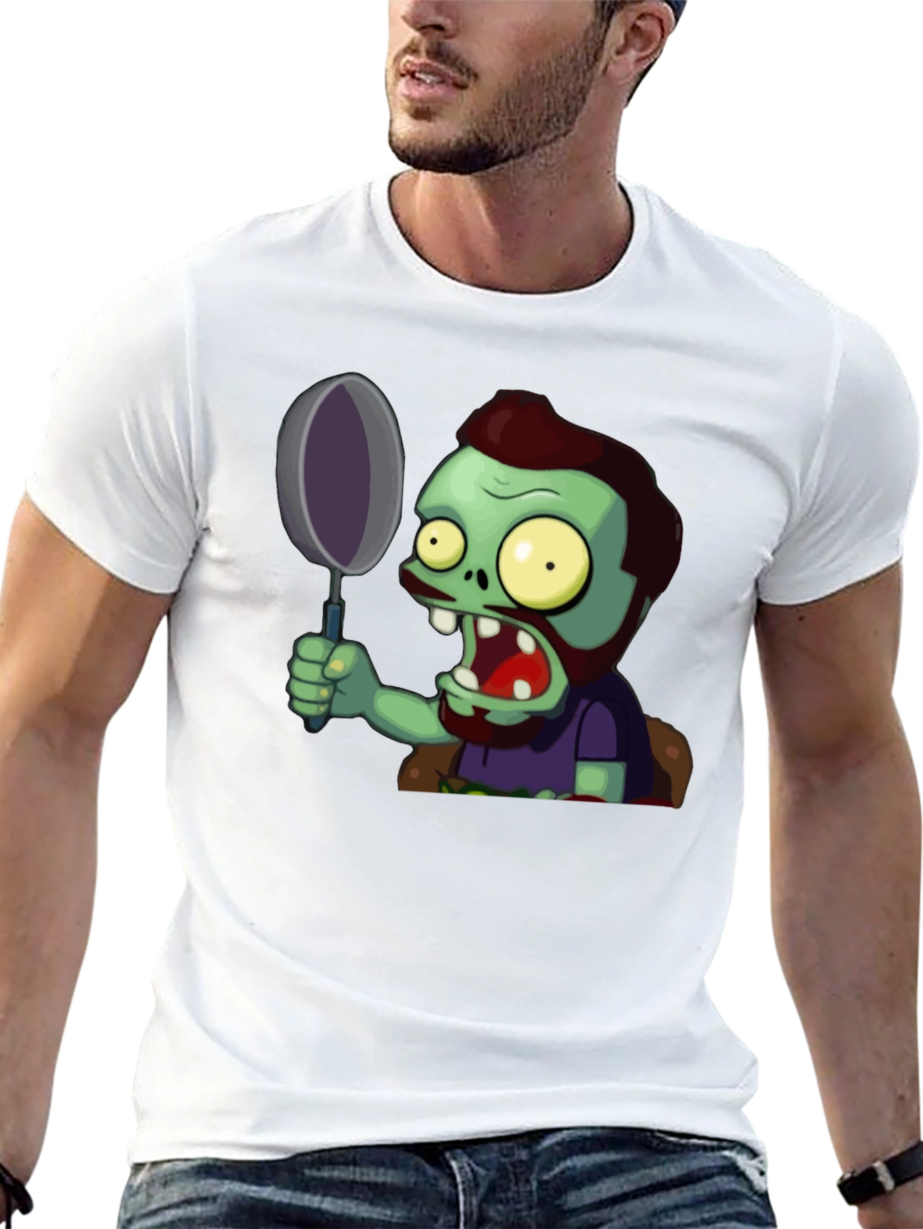 Zombie with Frying Pan Graphic Tee