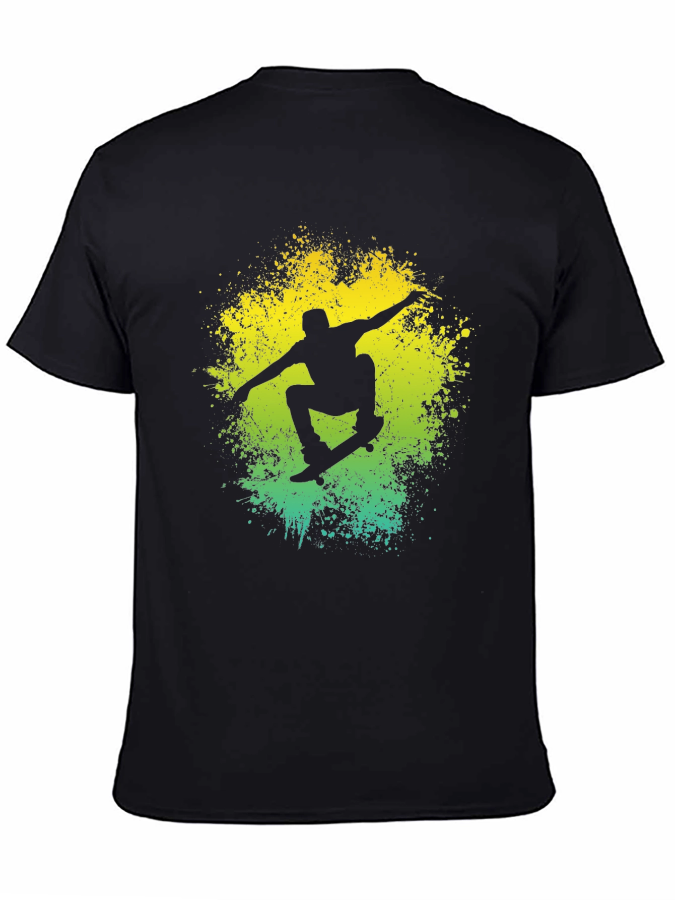 Skateboarding Silhouette Graphic T-Shirt - Cool Black Tee